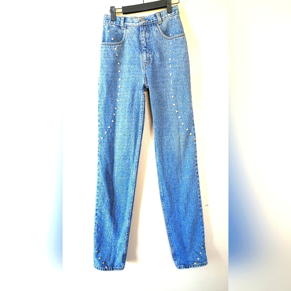 90's Vintage LAWMAN WESTERN Jeans, Silver Rivets, 25 x 34, Rare!